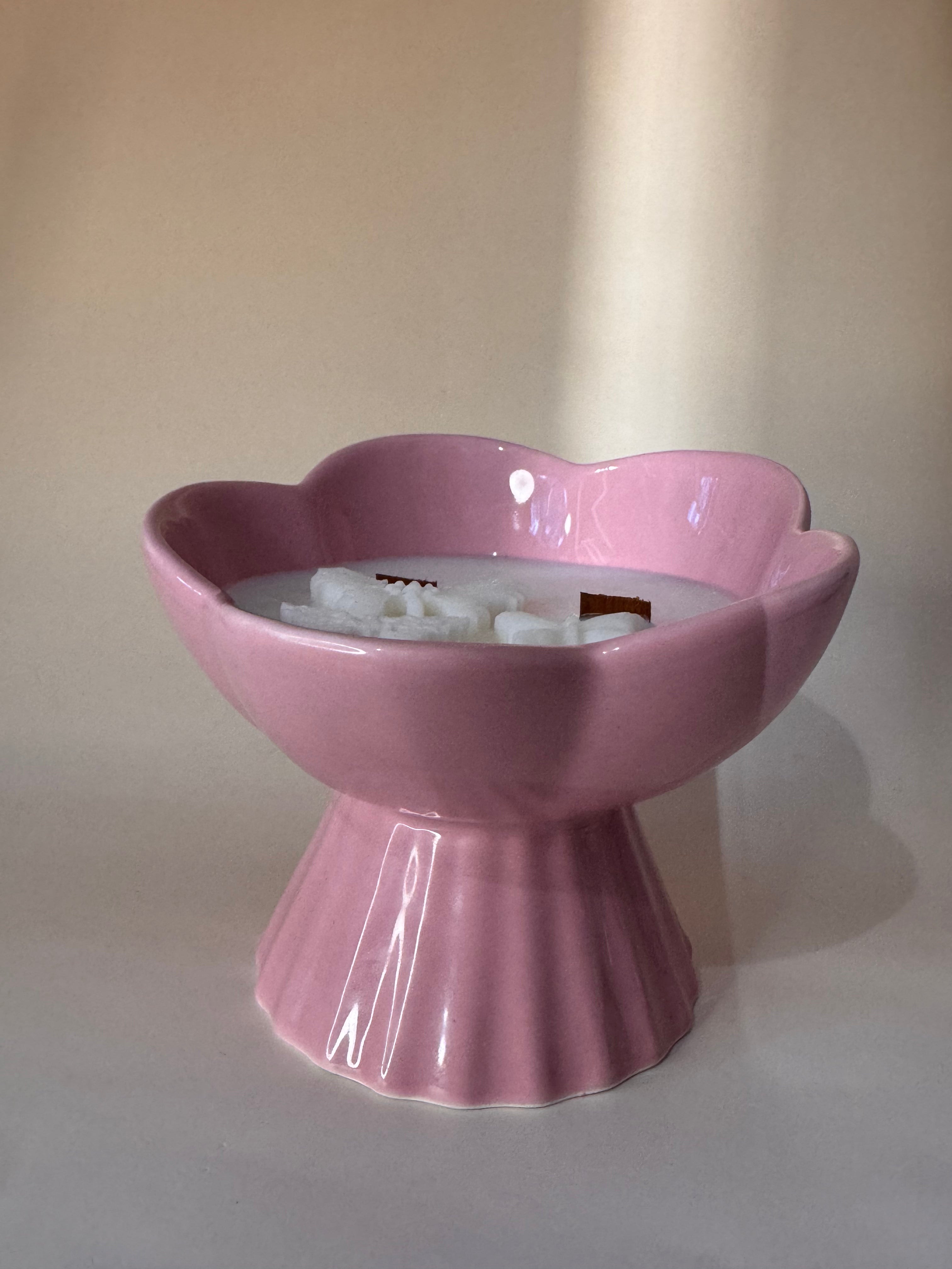 Vela Artesanal Flor Rosa